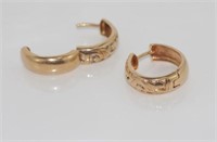 9ct rose gold double sided hoop earrings