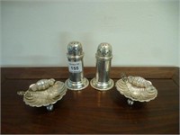 Pr of English silver salts & pepper casters 123 g