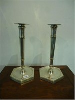 Pair of silver plate candlesticks