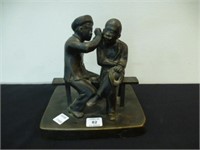 Continental bronze figural group