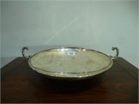 Low silver two handled bowl, 358g