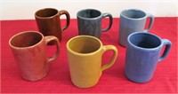 Set of 6 Bybee Pottery coffee mugs (5")
