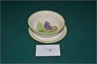 POTTERY GRAPE COLLANDER WITH PLACE PLATE