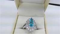 3.50 ct. swiss blue topaz estate ring