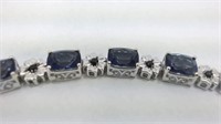 30.05 cushion cut sapphire estate bracelet
