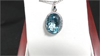 10.22ct blue topaz diamond necklace