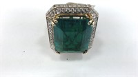 17.87ct emerald diamond ring 14kt