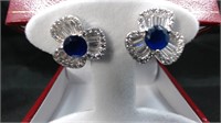 3.60 ct. sapphire estate earrings