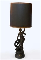 ANTIQUE BRONZE FIGURAL LAMP