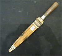 Handmade knife w/ leather handle & sheath