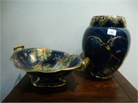 Two pieces of Art Deco lustreware pottery