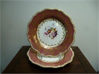 Pair of English hand painted porcelain plates