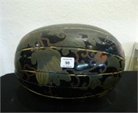 Chinese black lacqered melon form box
