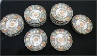 Group of imari pattern porelain saucer dishes
