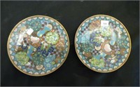 Pair of Japanese cloisonne enamel dishes