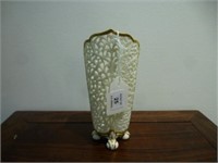 Pierced English ivory porcelain vase