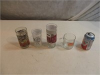 Quatre verres et tasses en vitre (promo vintage)