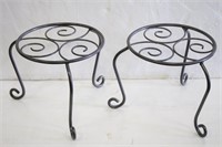 Pair of Plant Stands w/Scroll Design