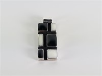 STERLING SILVER MOTHER OF PEARL AND ONYX