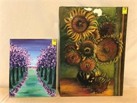 (2) oil on canvas paintings