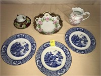 Lot of Blue Plates and China