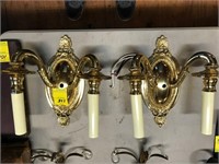 Pair of Brass electric wall sconces