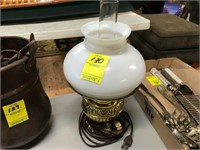 Brass electrified oil lamp