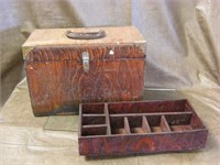 Hand Made Wood Tool Box w/ Tray
