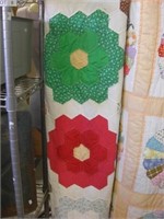 Flower Garden Design Hand Stitched Quilt
