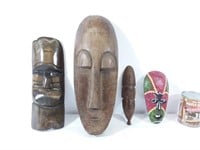 4 masques style africain en bois