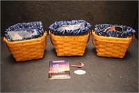 1997 Longaberger Horizon of Hope Baskets x 3