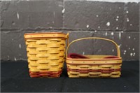 2002/2003 Longaberger Red Lined Baskets x 2