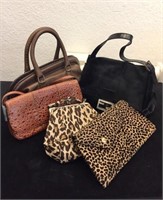 Five vintage handbags