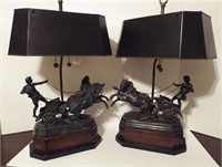 CHARIOT STYLE DECORATOR LAMP W/SHADES