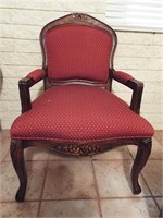 CARVED FRENCH STYLE PARLOR CHAIR