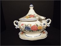 FLORAL SOUP TUREEN WITH LADLE