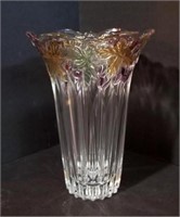 CRYSTAL VASE WITH COLORED ACCENTS