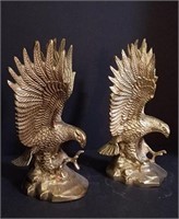 PAIR OF BRASS EAGLES