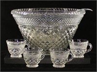 Wexford Punch Bowl And Six Punch Cups
