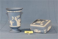Wedgewood Footed Vase And Covered Box