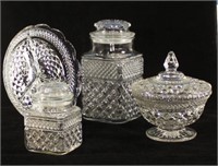 Two Wexford Canisters, Covered Compote, Divided