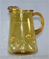 Amber Glass Pinched Pitcher