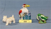 Bird Flower Frog, Clay Goose, Porcelain Scottie