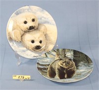 Two Collector Plates Bear And Seal