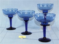 Four Blue Glass Stems