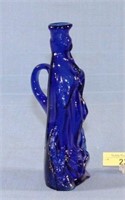 Cobalt Glass Holy Water Bottle Lady Of Lourdes