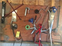 Assorted tools on wall