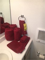 Red Bath towel set