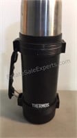 1 liter Thermos black and stainless steel