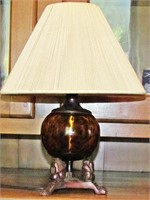 Art Glass & Bronze Figural Lamp